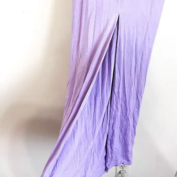 Natalie Rolt Violetta Milkmade Dress Size 0 Purple Bamboo One Shoulder Stretch